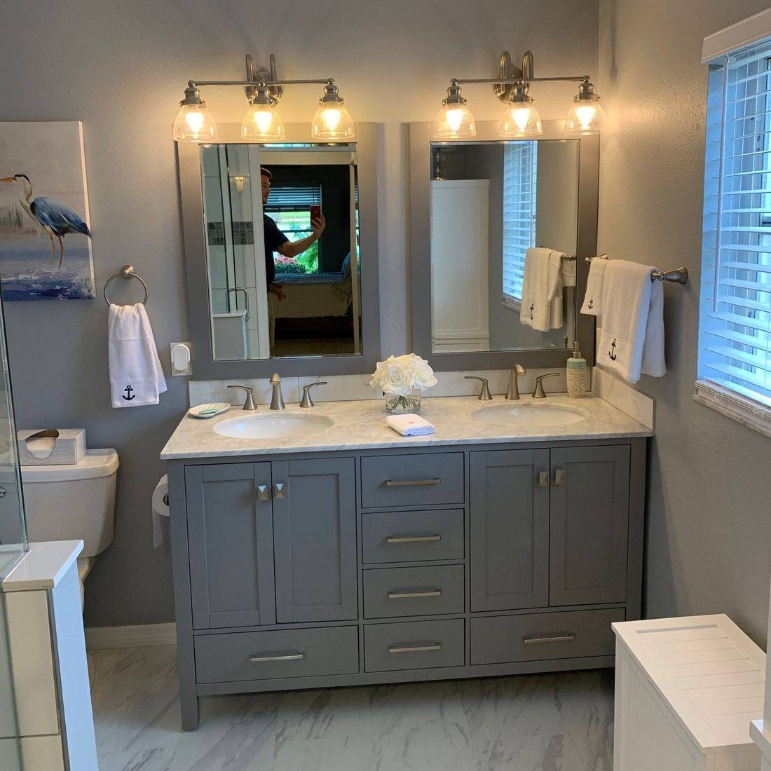 Walk-in shower remodel completed by Precision Bathrooms in Lee County, Florida