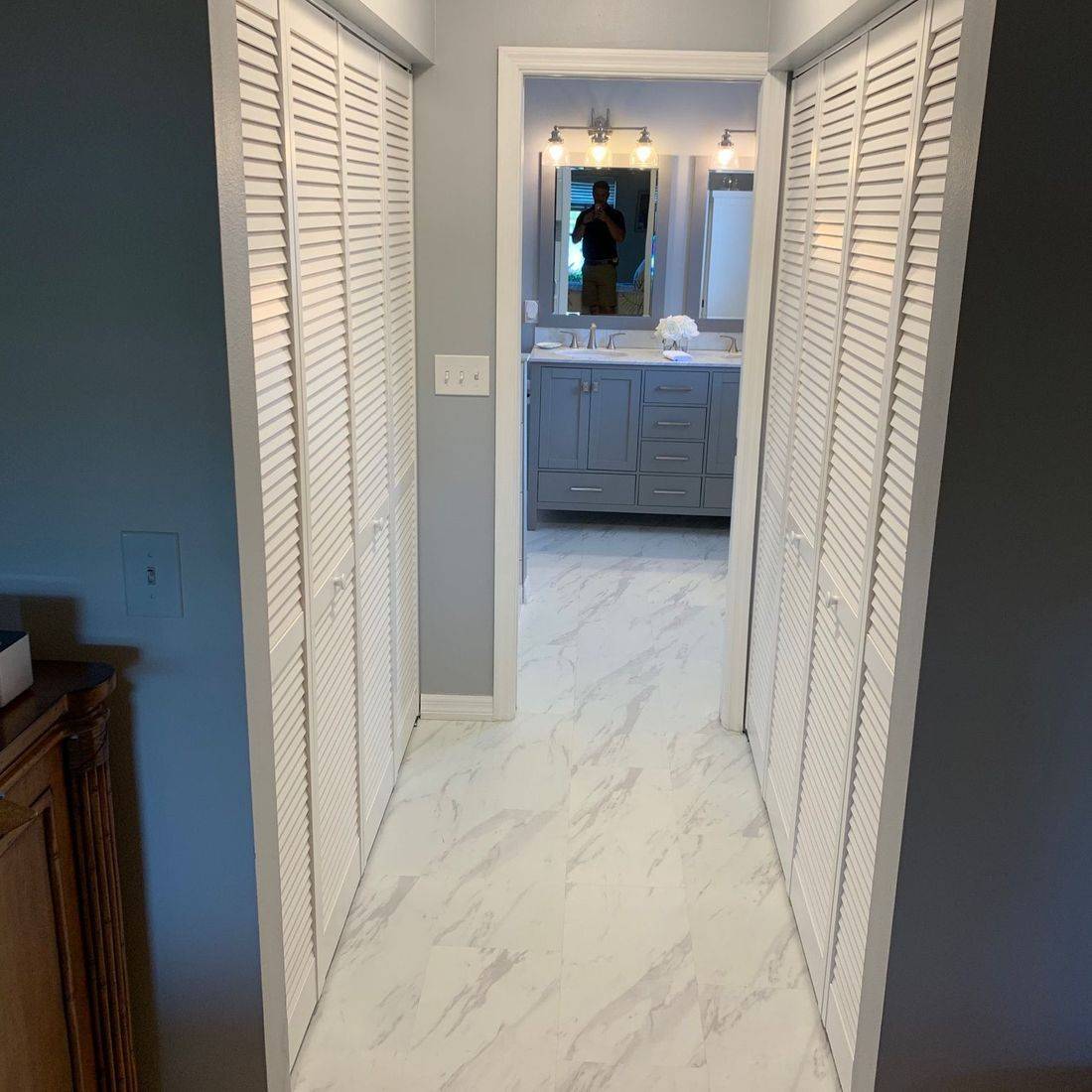 Tub-to-shower conversion completed by Precision Bathrooms in Southwest Florida