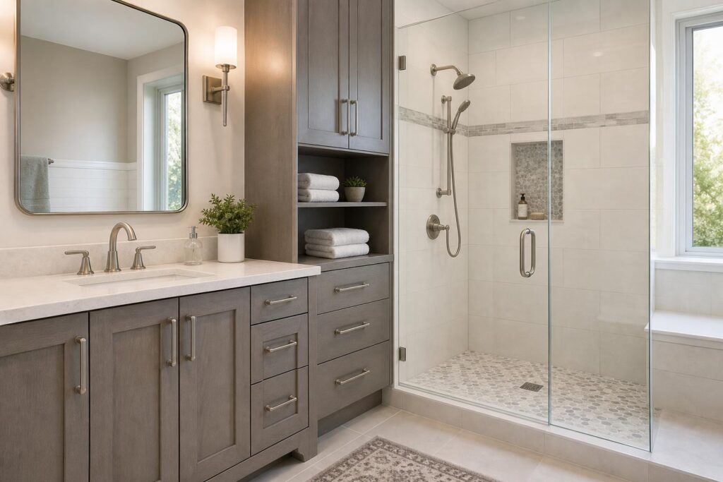 Bathroom remodel finish details