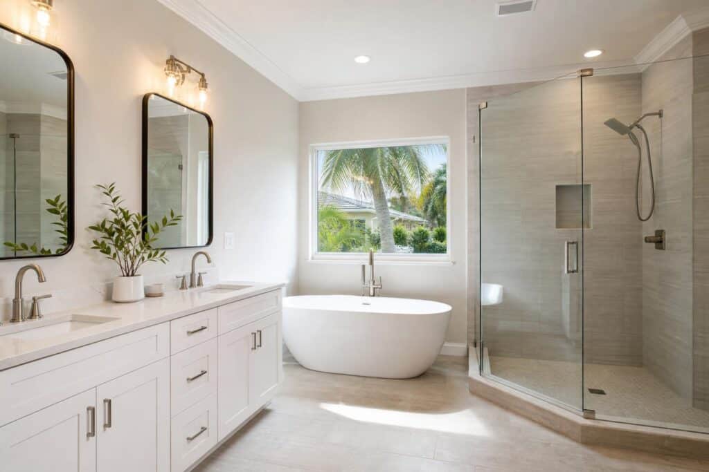 Updated residential bathroom remodel