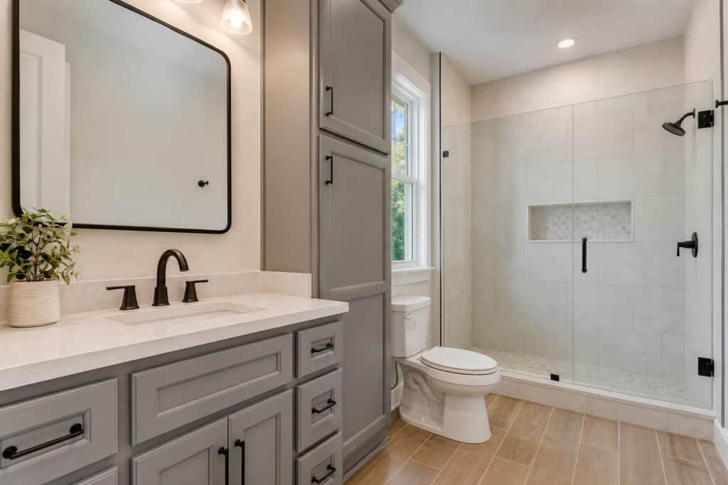 Bathroom remodel finish details