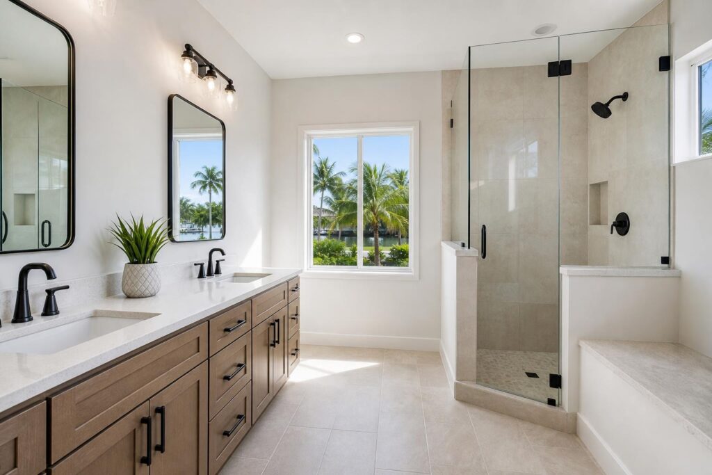 Updated residential bathroom remodel