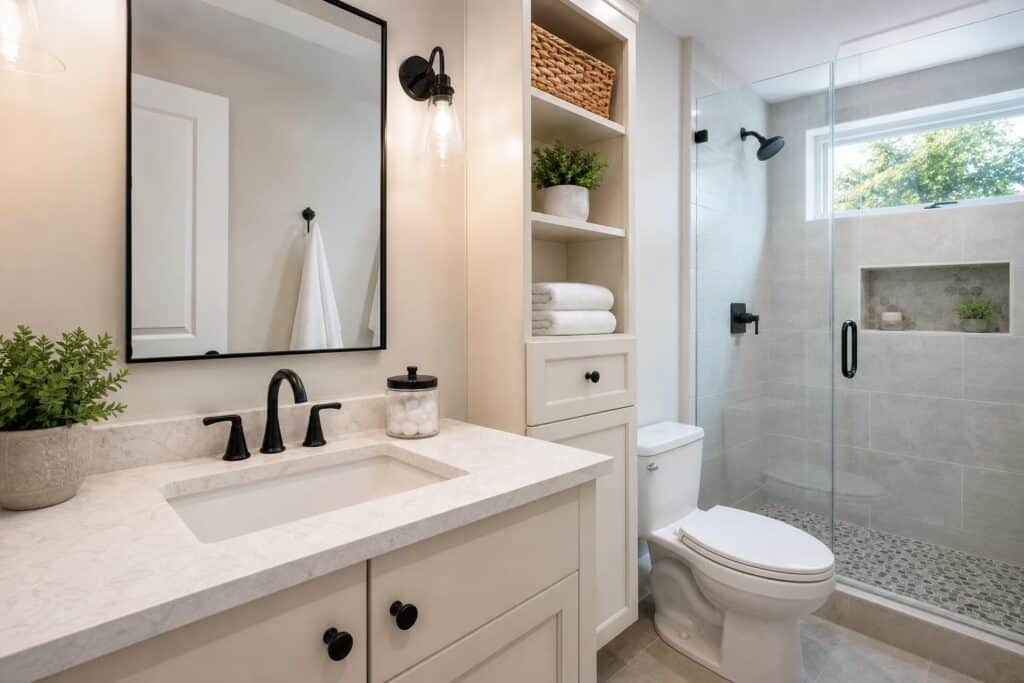 Bathroom remodel finish details