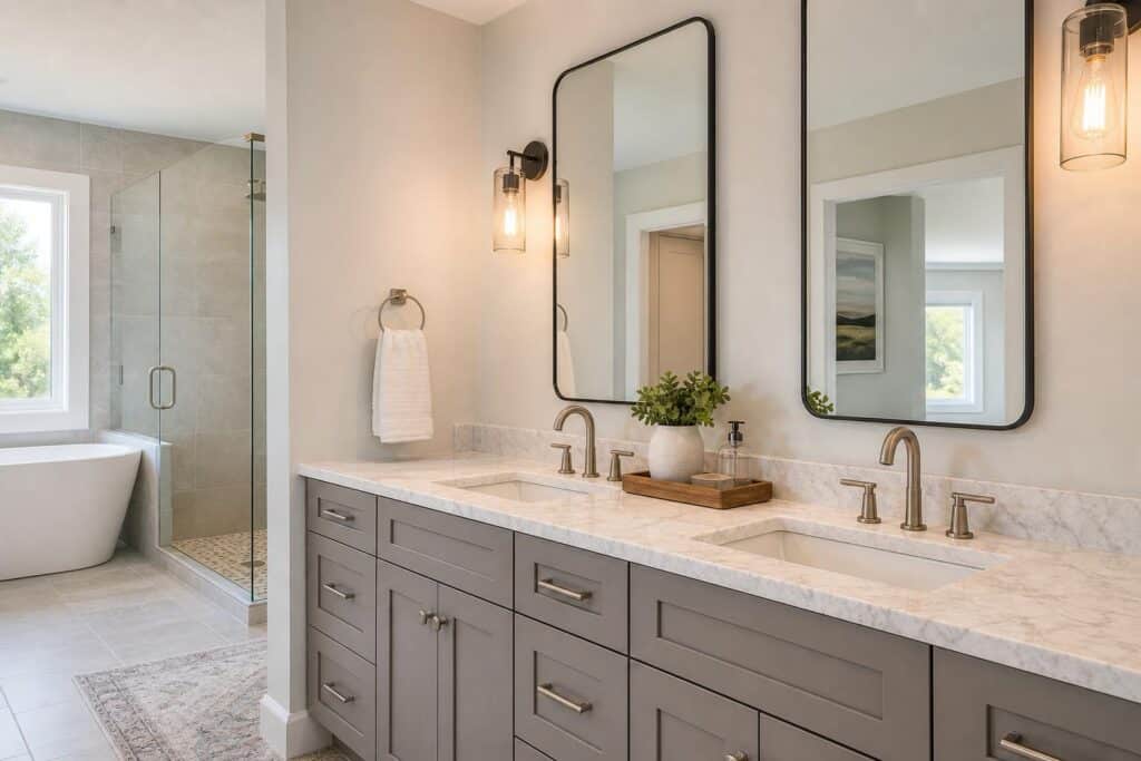 Bathroom vanity countertop and sink remodel