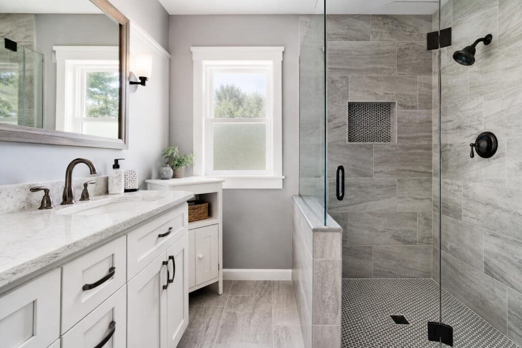 Bathroom remodel finish details