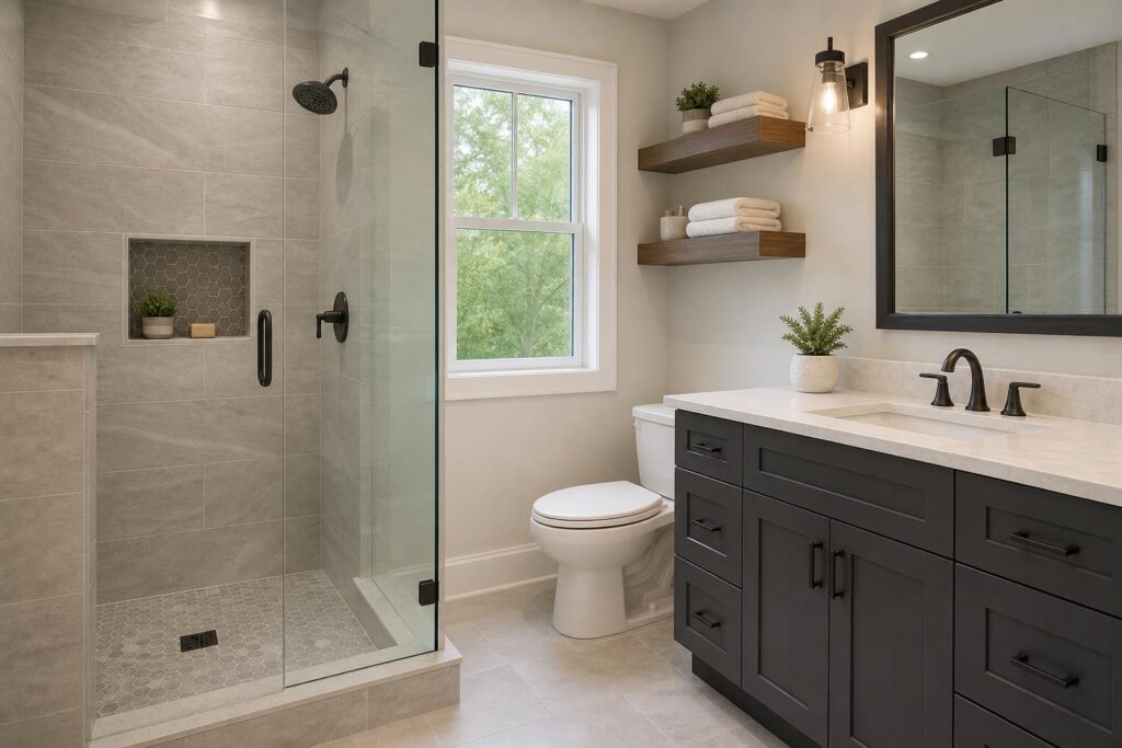 Bathroom remodel finish details