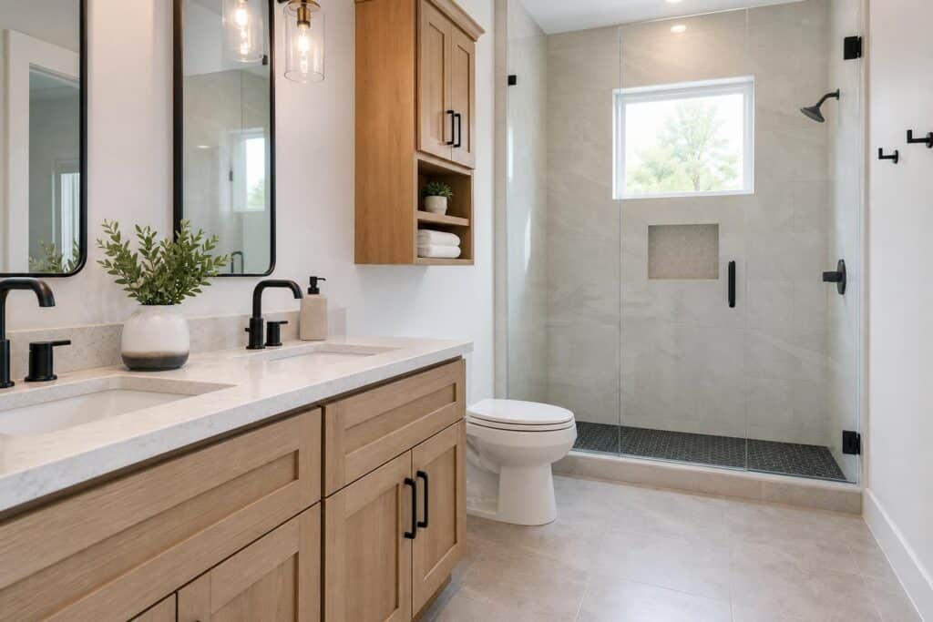 Bathroom remodel finish details