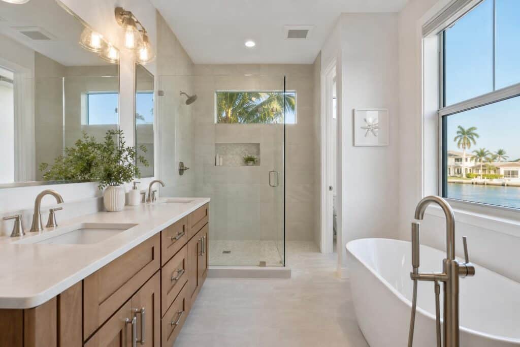 Updated residential bathroom remodel