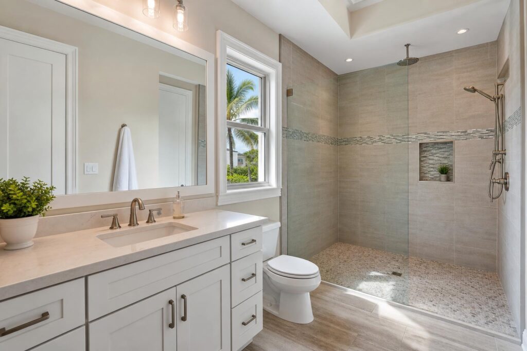 Updated residential bathroom remodel